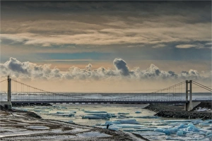 Jokulsarlon lagoon in winter with floating ice bergs after a storm Jokulsarlon lagoon in winter with floating ice bergs after a storm