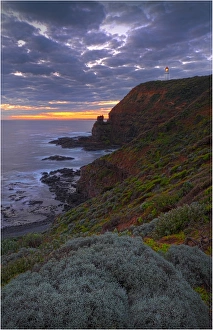 Late afternoon light near dusk on the coastline at Cape Schanck, Mornington Peninsular Late afternoon light near dusk on the coastline at Cape Schanck, Mornington Peninsular