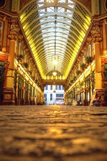 Leadenhall Market evening view toward Bishopsgate Leadenhall Market evening view toward Bishopsgate