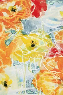 Detail of Still Life Colorful Poppies Watercolor Painting Detail of Still Life Colorful Poppies Watercolor Painting
