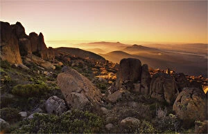 Australasia Collection: Last light on Mount Wellington, Hobart Tasmania