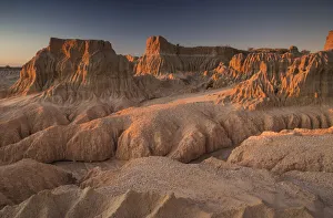 The lunettes of the Walls of China at sunset, Mungo National Park, Australia The lunettes of the Walls of China at sunset, Mungo National Park, Australia