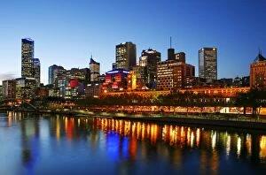Melbourne city skyline and the Yarra River