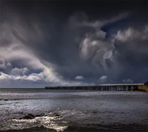 Naracoopa pier on the rugged and wildly beautiful east coastline of King Island, Bass Strait, Tasmania, Australia