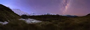 Night sky, milkyway, snow mountain new zealand Night sky, milkyway, snow mountain new zealand