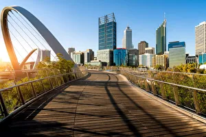 Perth city waterfront during sunset in Perth, Western Australia, Australia Perth city waterfront during sunset in Perth, Western Australia, Australia