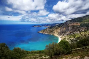 Myrtos Beach Print, Kefalonia Island Landscape