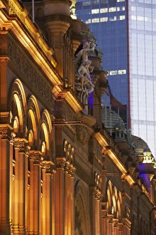 Central Business District Gallery: Queen Victoria Building Sydney, dusk illuminated facade, illuminated
