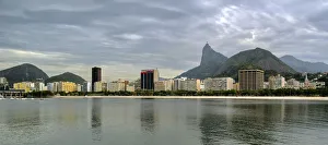 Rio de Janeiro Flamengo beach and Corcovado view Rio de Janeiro Flamengo beach and Corcovado view