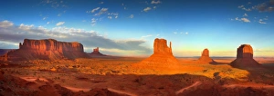 A scenic panorama of Monument Valley, Arizona, USA A scenic panorama of Monument Valley, Arizona, USA
