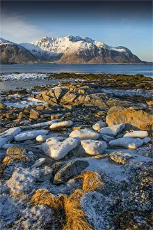 A scenic viewpoint in winter near Vestagoya, on the Lofoten Peninsular, Norway A scenic viewpoint in winter near Vestagoya, on the Lofoten Peninsular, Norway