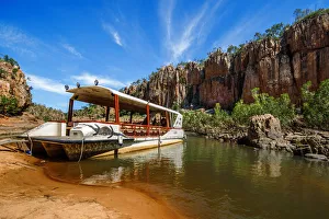 Sightseeing Boat at Katherine Gorge, Nitmiluk National Park, Northern Territory, Australia Sightseeing Boat at Katherine Gorge, Nitmiluk National Park, Northern Territory, Australia