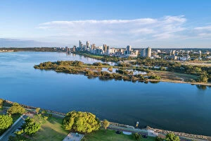 Perth Collection: Skyline aerial view of the City of Perth Western Australia