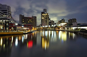 Skyline of Melbourne regenerated docklands at night Skyline of Melbourne regenerated docklands at night