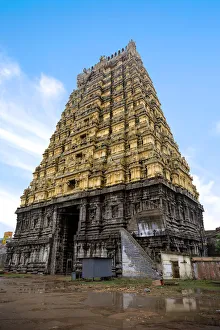 The South Tower Entrance Shrine of Ekambareswarar Temple, Kanchipuram, Tamil Nadu, South India The South Tower Entrance Shrine of Ekambareswarar Temple, Kanchipuram, Tamil Nadu, South India