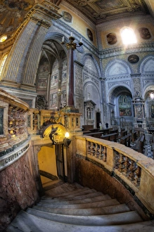 Stairs To The Royal Chapel of the Treasure of San Gennaro In Naples Cathedral, Italy Stairs To The Royal Chapel of the Treasure of San Gennaro In Naples Cathedral, Italy