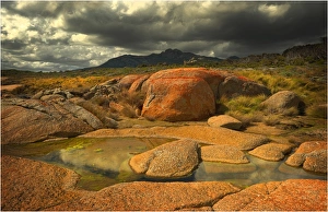 Stormy weather over the landscape, Flinders Island, part of the Furneaux group Stormy weather over the landscape, Flinders Island, part of the Furneaux group
