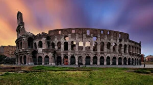 Images Dated 13th August 2012: Sunrise at the Colosseum, Rome, Lazio, Italy