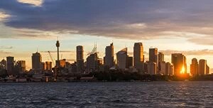 Sky Tower Gallery: Sydney cityscape during twilight