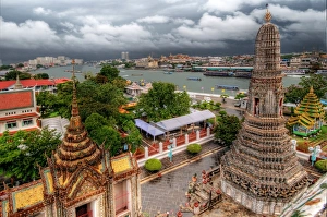 View of the Chao Phraya River And Wat Arun, Bangkok, Thailand View of the Chao Phraya River And Wat Arun, Bangkok, Thailand