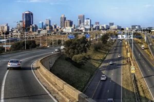 Populated Gallery: View of City Skyline From Highway, Johannesburg, Gauteng, South Africa