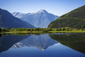 View of Lake Como with Alps, Lombardy, Italy View of Lake Como with Alps, Lombardy, Italy