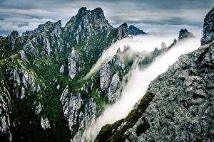 View to mt Mt Hayes from Capella Crags in Western Arthurs Range, Southwest Tasmania View to mt Mt Hayes from Capella Crags in Western Arthurs Range, Southwest Tasmania