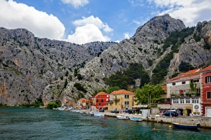 Adriatic Sea Gallery: View of River Cetina and Rocky Crags in Omis, Split, Croatia
