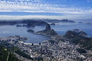 View Of Sugarloaf Mountain, Botafogo And The City of Rio De Janeiro, Brazil, South America