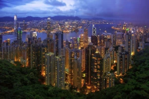 Buildings Gallery: View of Victoria Harbour, Kowloon and Hong Kong Island From Victoria Peak, Hong Kong, China