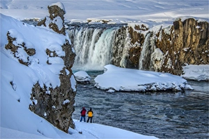 Winter scene at Godafoss Falls Northern Iceland Winter scene at Godafoss Falls Northern Iceland