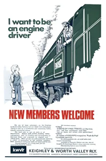 <b class=qtipBold><figcaption>1984-8216</figcaption></b><br>Poster, Keighley & Worth Valley Railway. I Want to be an Engine Driver - New Members Welcome<br><em>© National Railway Museum</em> 1984-8216
