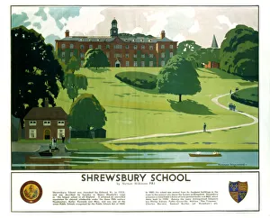 <b class=qtipBold><figcaption>1985-8842</figcaption></b><br>Poster, LMS, Shrewsbury School<br><em>© National Railway Museum</em> 1985-8842
