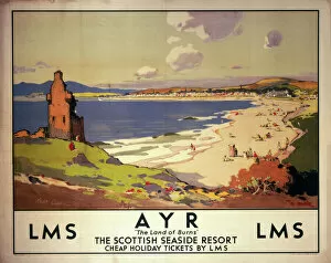 Ayr: The Land of Burns, LMS poster, 1923-1947