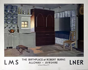 Images Dated 30th June 2003: The Birthplace of Robert Burns, LMS / LNER poster, 1923-1947