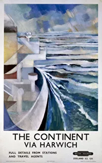 BR(ER) poster. The Continent via Harwich by BR(ER) poster. The Continent via Harwich by