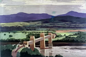 Images Dated 4th March 2003: The Britannia Tubular Bridge over the Menai Straits, Wales, 1923-1947