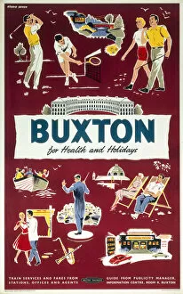 Derbyshire Gallery: Buxton for Health and Holidays, BR (LMR) poster, 1955