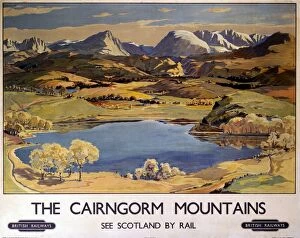 Trains Collection: The Cairngorm Mountains, BR (ScR) poster, 1948-1965