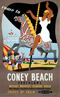South Wales Gallery: Come to Coney Beach, Porthcawl, BR (WR) poster, 1948-1965