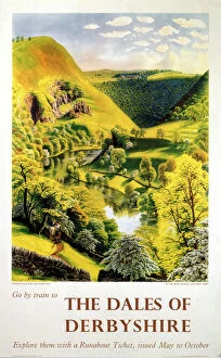 Derbyshire Gallery: The Dales of Derbyshire, BR (LMR) poster, c 1950s