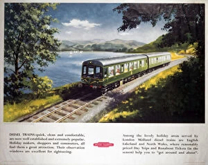 Images Dated 15th September 2003: Diesel Train near Bassenthwaite Lake, BR (LMR) poster, c 1950s