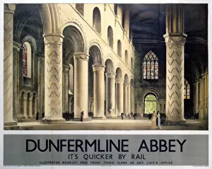 Dunfermline Abbey, LNER poster, 1936