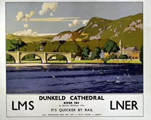 Images Dated 30th June 2003: Dunkeld Cathedral - River Tay, LMS / LNER poster, 1923-1947