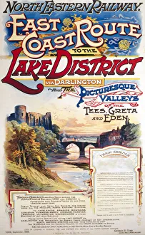 East Coast Route to the Lake District, NER poster, 1898 East Coast Route to the Lake District, NER poster, 1898