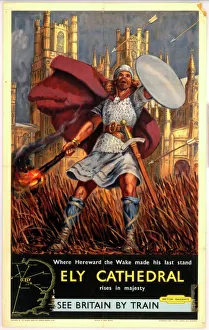 England/cambridgeshire/ely cathedral hereward wake br poster c 1950s England/cambridgeshire/ely cathedral hereward wake br poster c 1950s