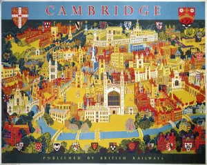 British Railways Poster Prints: Cambridge, BR poster, c 1950s