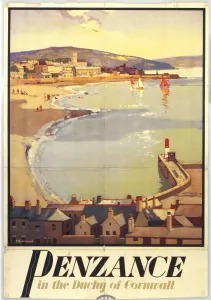 Cornwall Prints: Penzance Print, a vintage GWR poster from the 1930s