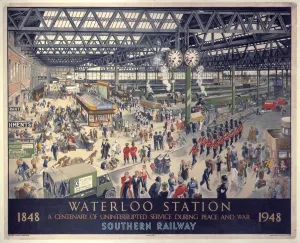 Waterloo Station - Peace, SR Print 1948