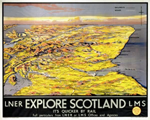 Images Dated 1st September 2003: Explore Scotland - Its Quicker by Rail, LNER / LMS poster, 1923-1947